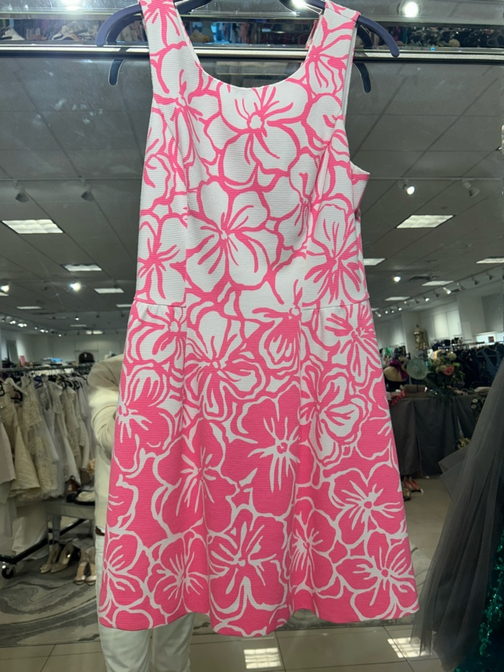 LILLY PULITZER Pink and White Floral A-Line Dress